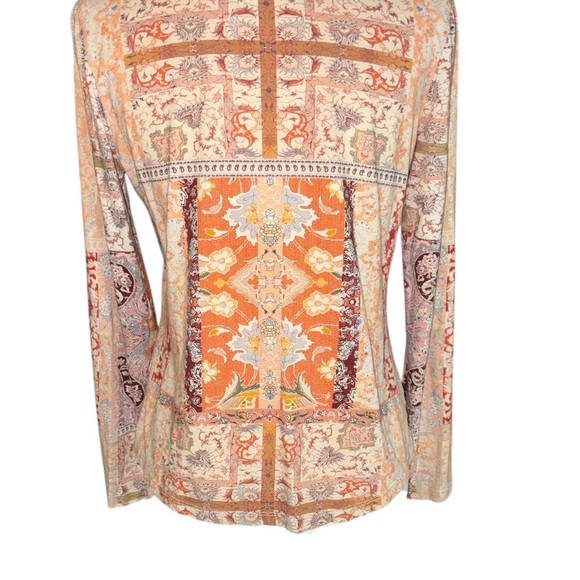 Sundance Madison Embroidered Patchwork Print Long Sleeve Tee - S - Picture 7 of 12